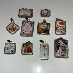 Jewel Kade lot of 10 charms, double sided. Vintage look.